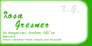 kosa gresner business card